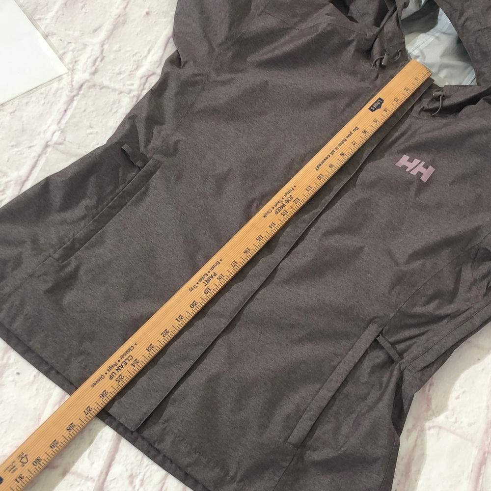 Helly Hansen Greyish purple Hooded Shell rain Jacket with HH Logo XL/TG NWOT - Picture 16 of 16